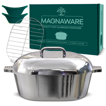 Ultimate Oval Collection - 4-Piece Cast Aluminum Oval Dutch Oven Set Includes 11", 13", 15" & 18" Ovals