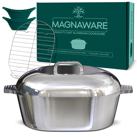 Ultimate Oval Collection - 4-Piece Cast Aluminum Oval Dutch Oven Set Includes 11", 13", 15" & 18" Ovals