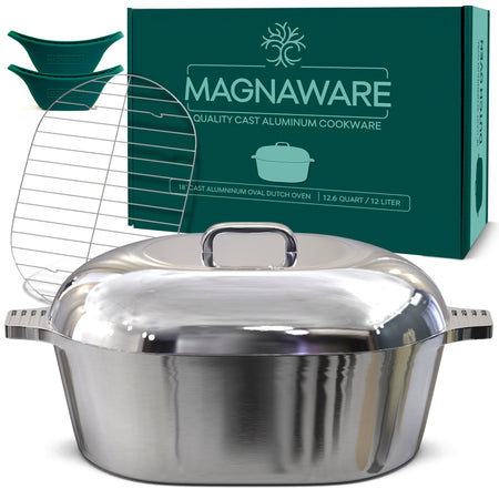 Ultimate Oval Collection - 4-Piece Cast Aluminum Oval Dutch Oven Set Includes 11", 13", 15" & 18" Ovals