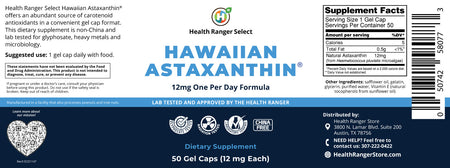 Health Ranger's Hawaiian Astaxanthin 12mg 50 gelcaps