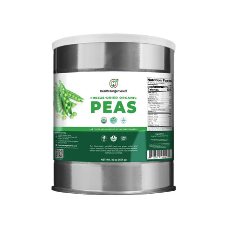 Freeze Dried Organic Peas (16oz, #10 can) 454g (2-Pack)