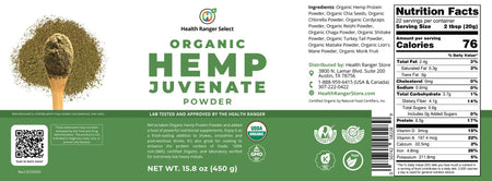 Health Ranger's Organic Hemp Juvenate 450g (15.8 oz)