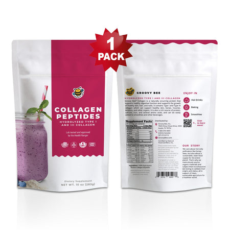 Collagen Peptides - Hydrolyzed Type I and III Collagen 10oz (283g) + Organic Super C Berry Blend 5oz (141g) Combo Pack