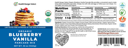 Mini-Bucket Organic Blueberry Vanilla Pancake Mix 36 oz (1020 g)
