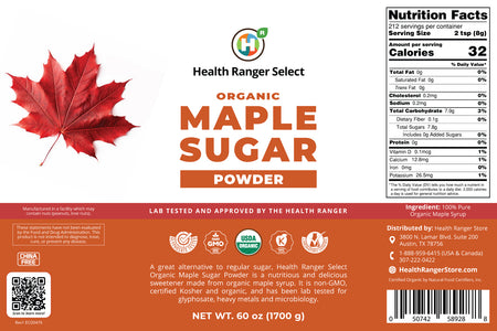 Organic Maple Sugar Powder 60 oz (#10 can, 1700 g) (2-Pack)