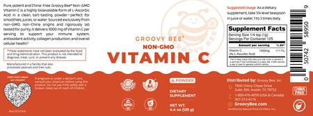 Non-GMO Vitamin C Powder 4.4 oz (125g)