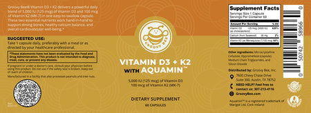 Vitamin D3 + K2 with Aquamin™ 60 Caps