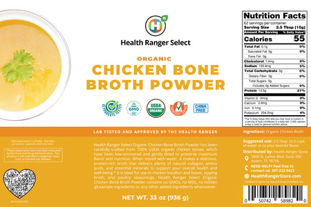 Organic Powdered Chicken Bone Broth 33 oz (936g) #10 Can (2-Pack)