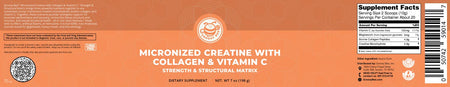 Micronized Creatine with Collagen & Vitamin C - Strength & Structural Matrix (7oz ) (198 g)