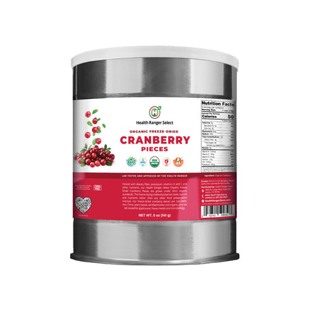 Organic Freeze Dried Cranberry Pieces 5 oz (141g) #10 Can (2-Pack)
