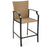 Patio Rattan Bar Stools Set of 4 with Soft Cushions