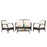 4 Pieces Outdoor Rattan Conversation Set with Protective Cover