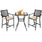 3 Pieces Patio Bar Set with 2 Bar Stools and 1 Square Table