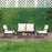 4 Pieces Outdoor Rattan Conversation Set with Protective Cover