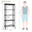 Industrial 5-Layer Bookshelf with Out-Stretched Legs-Rustic Brown