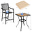 3 Pieces Patio Bar Set with 2 Bar Stools and 1 Square Table
