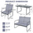 4 Pieces of Metal Patio Furniture Chat Set with Tempered Glass Coffee Table