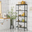 Industrial 5-Layer Bookshelf with Out-Stretched Legs-Rustic Brown