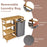 Bamboo Laundry Hamper Stand with Removable Sliding Bag and 3-Tier Open Shelves