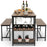 3 Pieces Dining Table Set for 4 with Wine Rack-Brown
