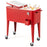 Red Portable Outdoor Patio Cooler Cart