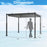 10 x 10 Feet Outdoor Pergola with Retractable Canopy and Metal Columns-Gray