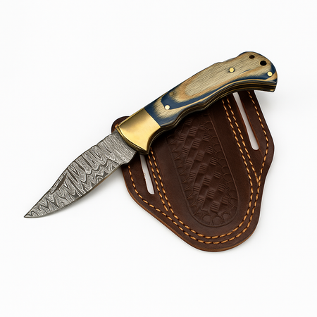 Ocean Wave Damascus Folding Knife - TF-086