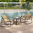 3 Piece Rocking Bistro Chairs and Side Table Set with Storage Bag-Brown