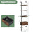 5-Tier Ladder Bookcase with Drawer and Metal Frame for Study Home Office-Rustic Brown