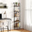 5 Tier Wall Mount Ladder Shelf with Anti-Tipping Kits for Home Office-Rustic Brown