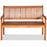 Two Person Solid Wood Garden Bench with Curved Backrest and Wide Armrest