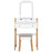 Vanity Table Set with Cushioned Stool and Large Mirror