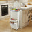 11 Gallon 3-Layer Kitchen Trash Can with Lid and 2 Removable Buckets-Beige