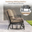 Outdoor 2-Person Glider Rocking Chair Loveseat with Thick Cushions and Metal Frame-Brown