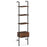 5-Tier Ladder Bookcase with Drawer and Metal Frame for Study Home Office-Rustic Brown