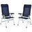 2Pcs Patio Dining Chair with Adjust Portable Headrest-Blue
