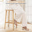 27" Bar Stools Set of 2 Upholstered Barstools with Boucle Fabric Seats-White