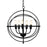 20 Inch 5 Lights Metal Chandelier with Pivoting Interlocking Rings