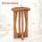 14 Inch Farmhouse End Table with Round Tray Top and Wood Cross Legs