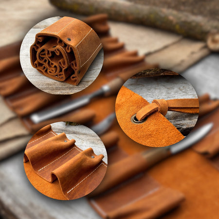 15 Pocket Leather Tool Roll