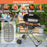 15000 BTU Portable Propane BBQ Grill with Wheels and Side Shelf-Black