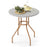 27.5 inch Outdoor Bistro Table with Heavy Duty Metal Frame and Adjustable Foot Pads-white