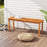 Set of 2 Acacia wood outdoor bench with slatted seat for garden