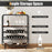 16 Bottle Wine Rack with 5-Tier Wine Shelf and Glass Holders for Kitchen Bar-Rustic Brown