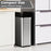 16 Gallon Trash Can with Wing Lids for Bedroom Bathroom Kitchen-Silver