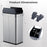 16 Gallon Trash Can with Wing Lids for Bedroom Bathroom Kitchen-Silver