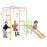 Metal Indoor Jungle Gym 8-in-1 Climbing Playset with Monkey Bars-Multicolor