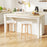 27" Bar Stools Set of 2 Upholstered Barstools with Boucle Fabric Seats-White