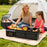 18 Gal Car Trunk Organizer with Lid 3-Compartment Portable Storage Box-Black