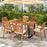 Acacia Wood Dining Table for 6 People Wooden Rectangular Table